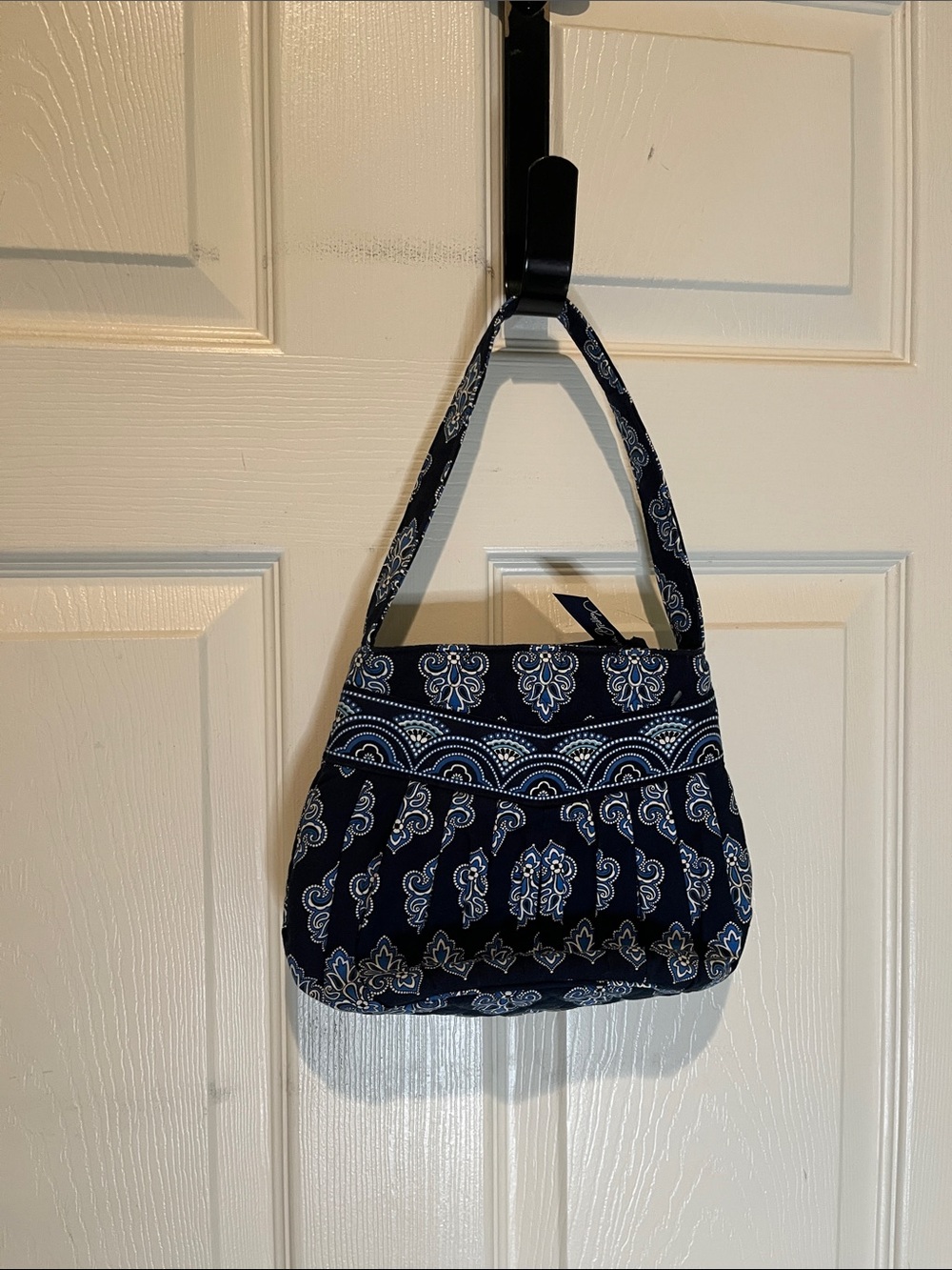 Vera Bradley Navy Paisley Quilted Shoulder Bag